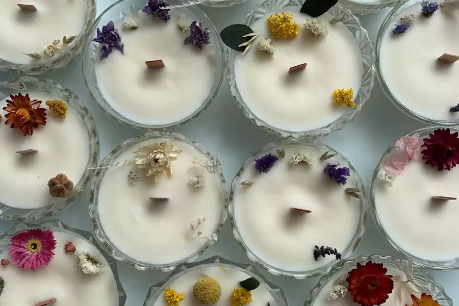 Bougies fleuries