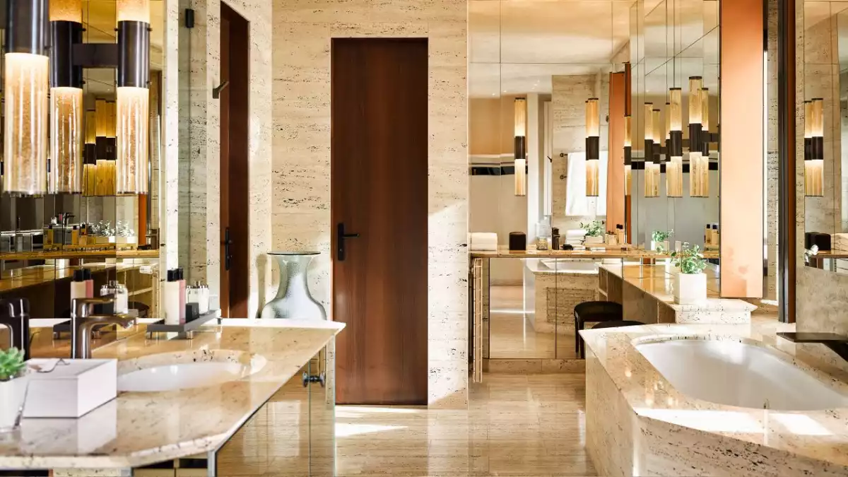 Salle de bain du Park Hyatt hôtel, à Milan