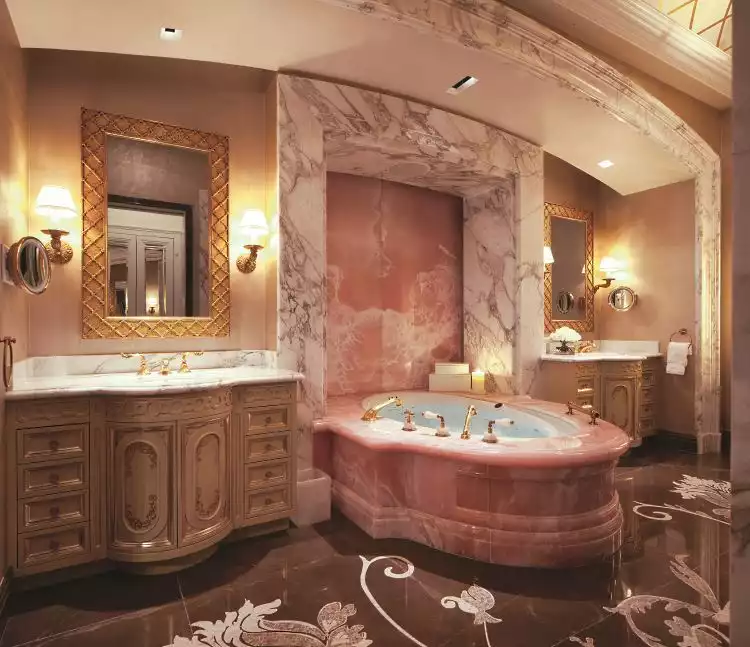 salle de bain de luxe marbre