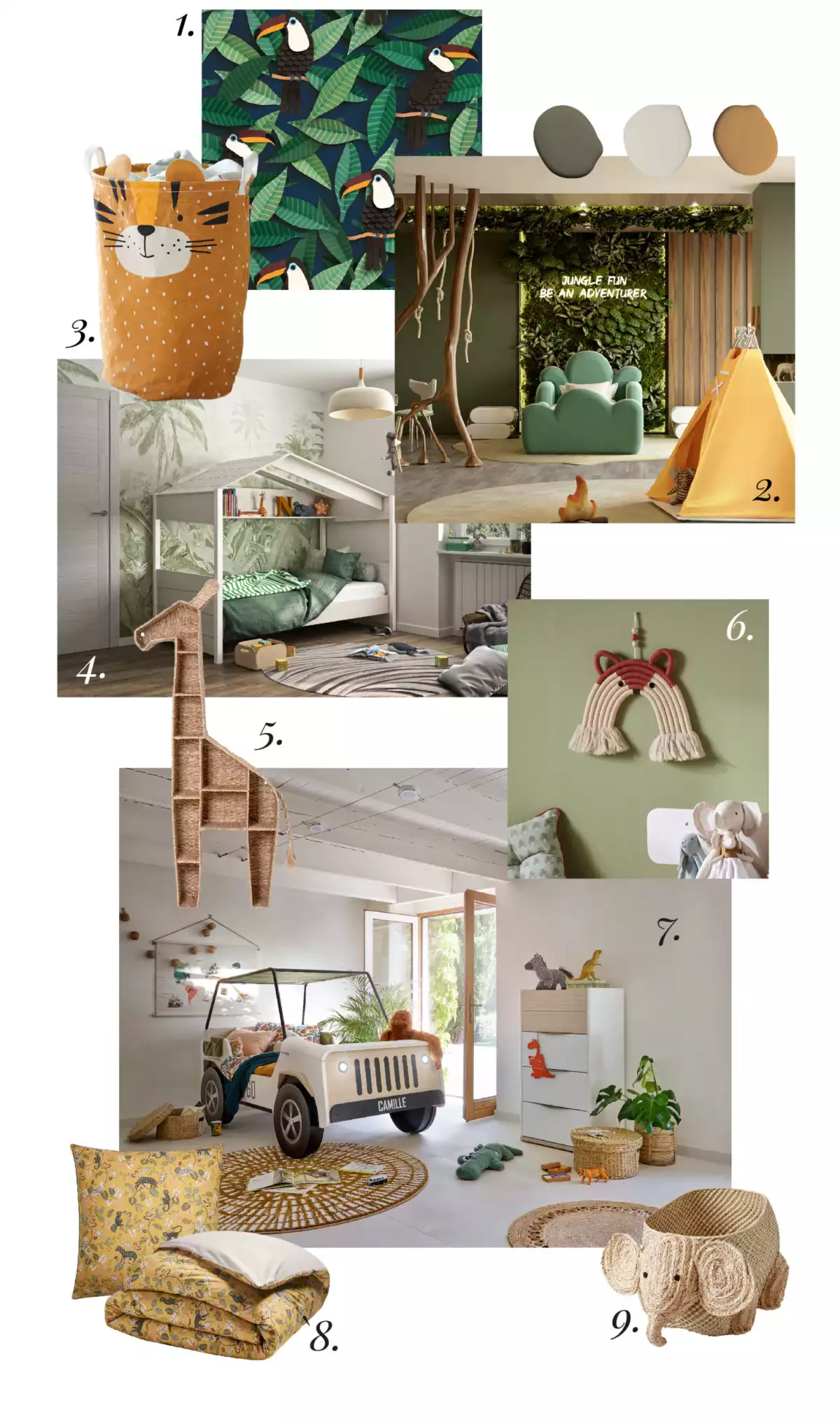 Chambre enfant jungle tropicale