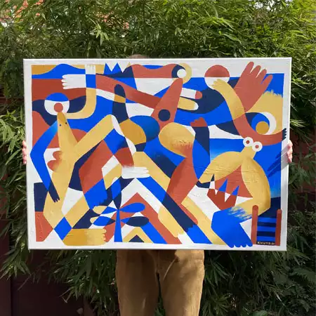Tableau coloré, bleu