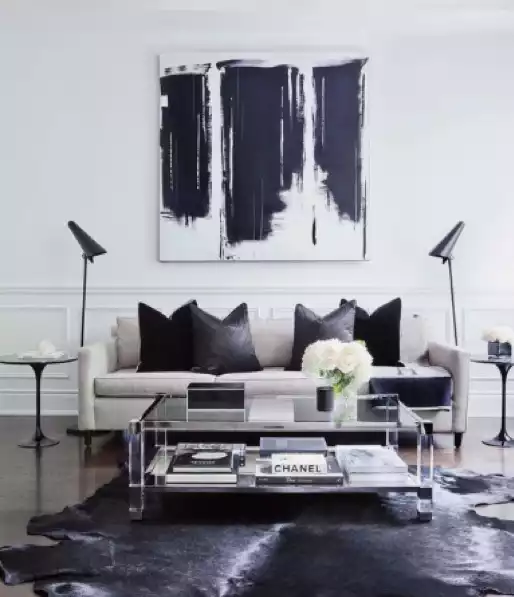 Black & white living room