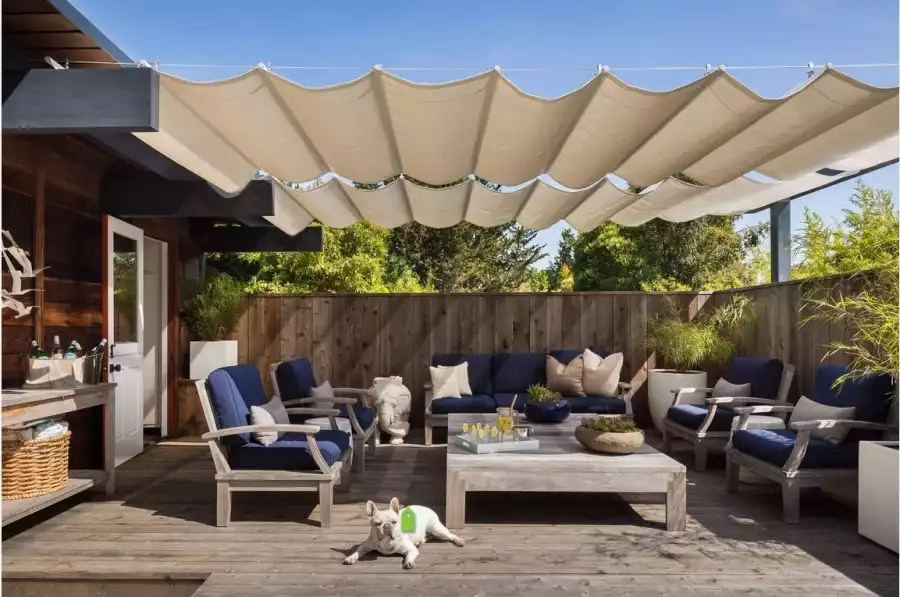 Abris de terrasse modulable en textile