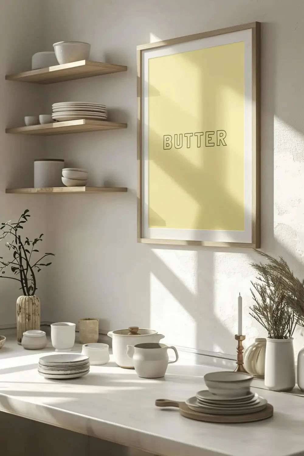Affiche jaune beurre avec inscription "butter"