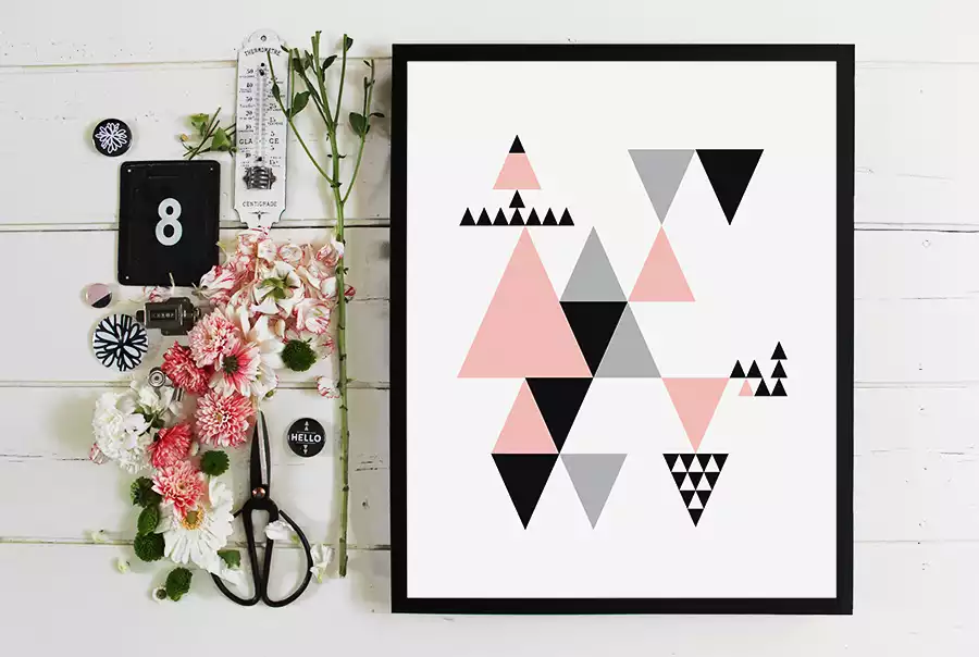 Affiche Tri-angles roses