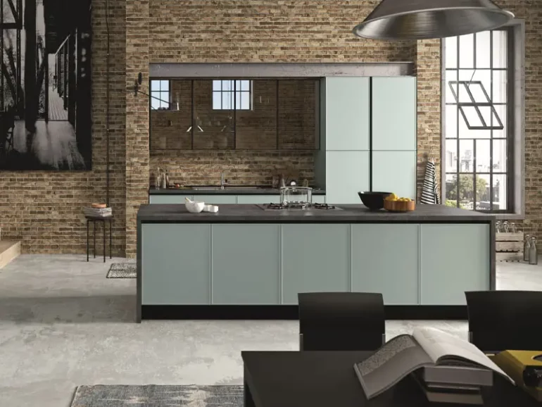 Cuisine couleur vert d'eau, tendance 2023