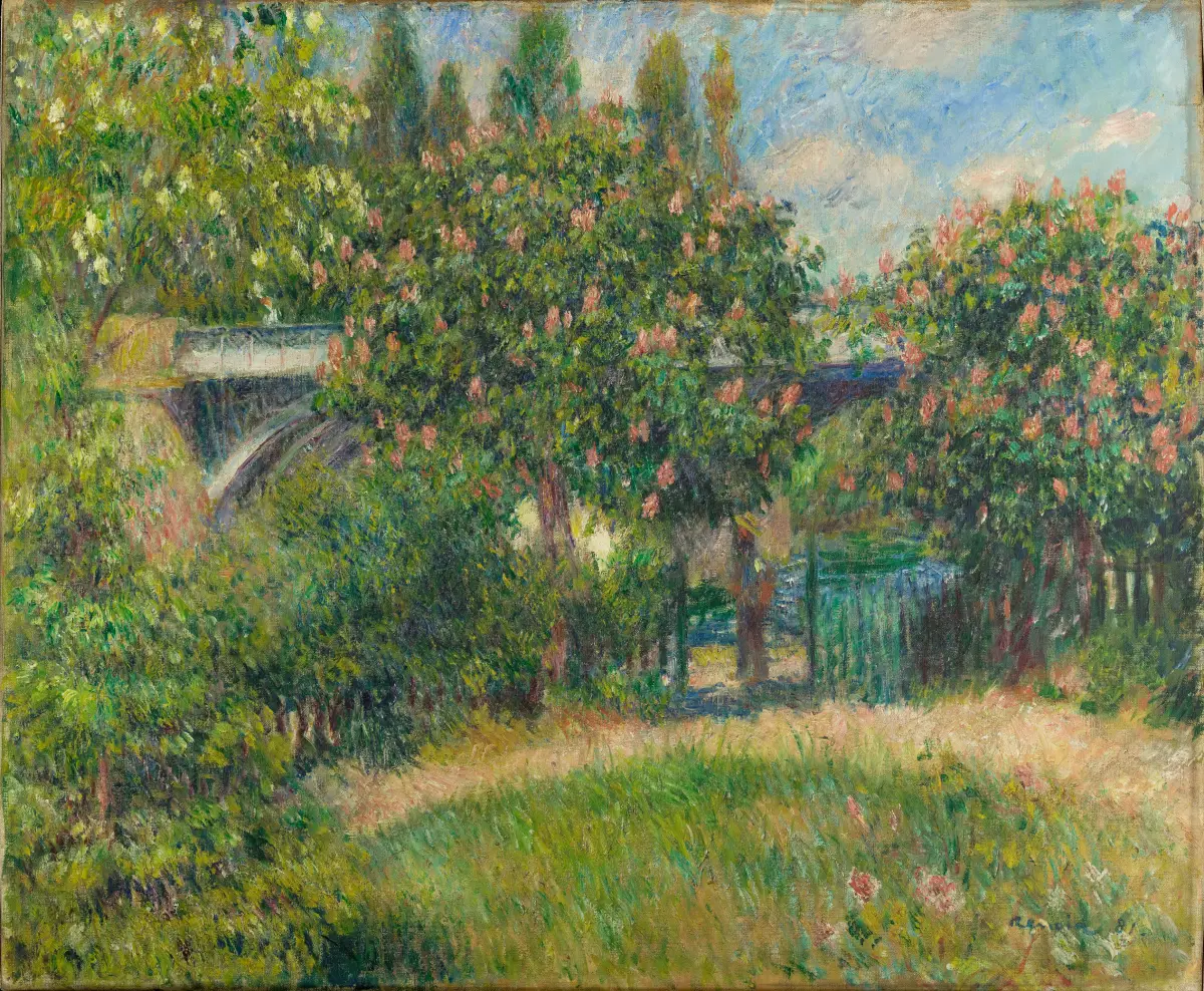 Peinture "Pont du chemin de fer à Chatou", réalisée par Auguste Renoir en 1881, de la collection du musée d'Orsay,