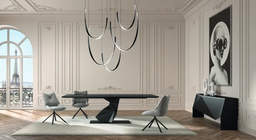 Buffet et table de repas noir, maison XXL x Orlinski