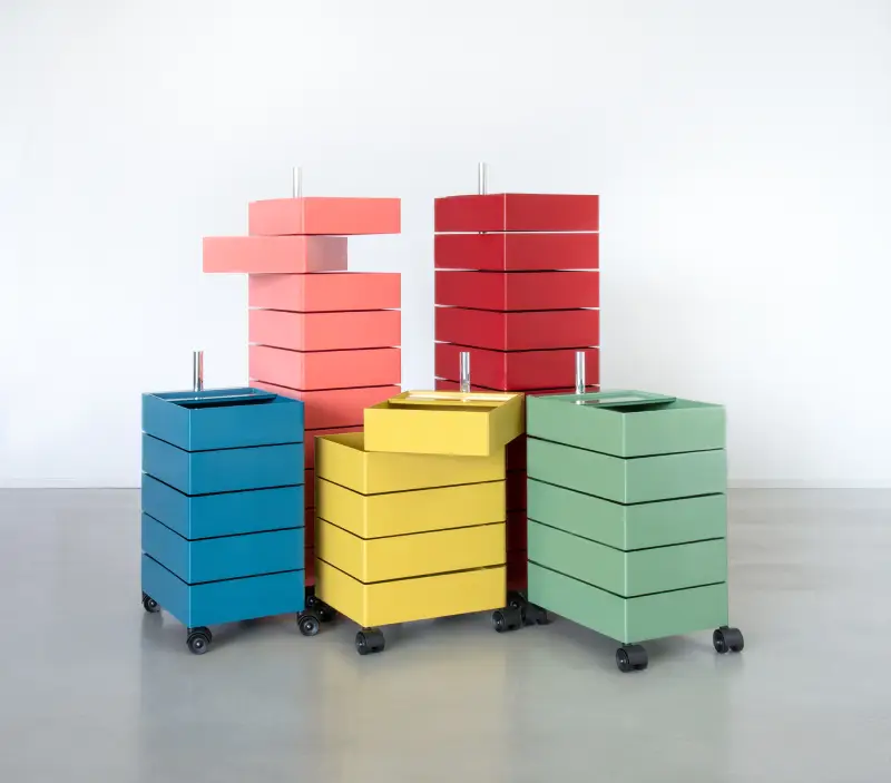 Caissons de rangement de bureau colorés