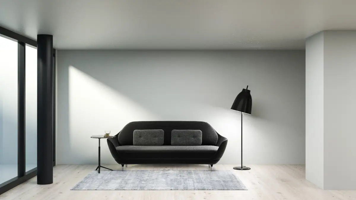 Canapé noir design Fritz Hansen
