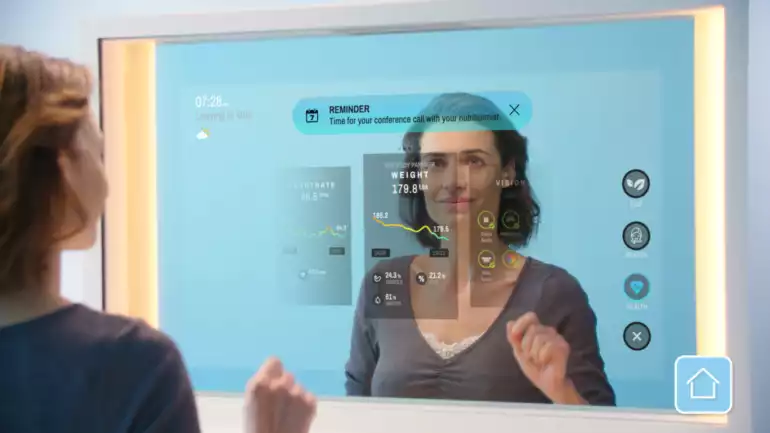 miroir connecté : maison de demain