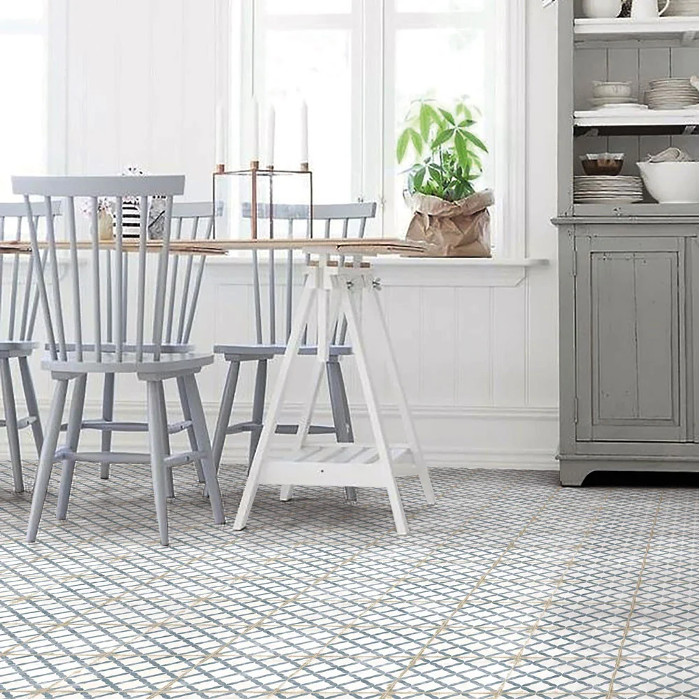 Carrelage graphique petit carreau dans la cuisine