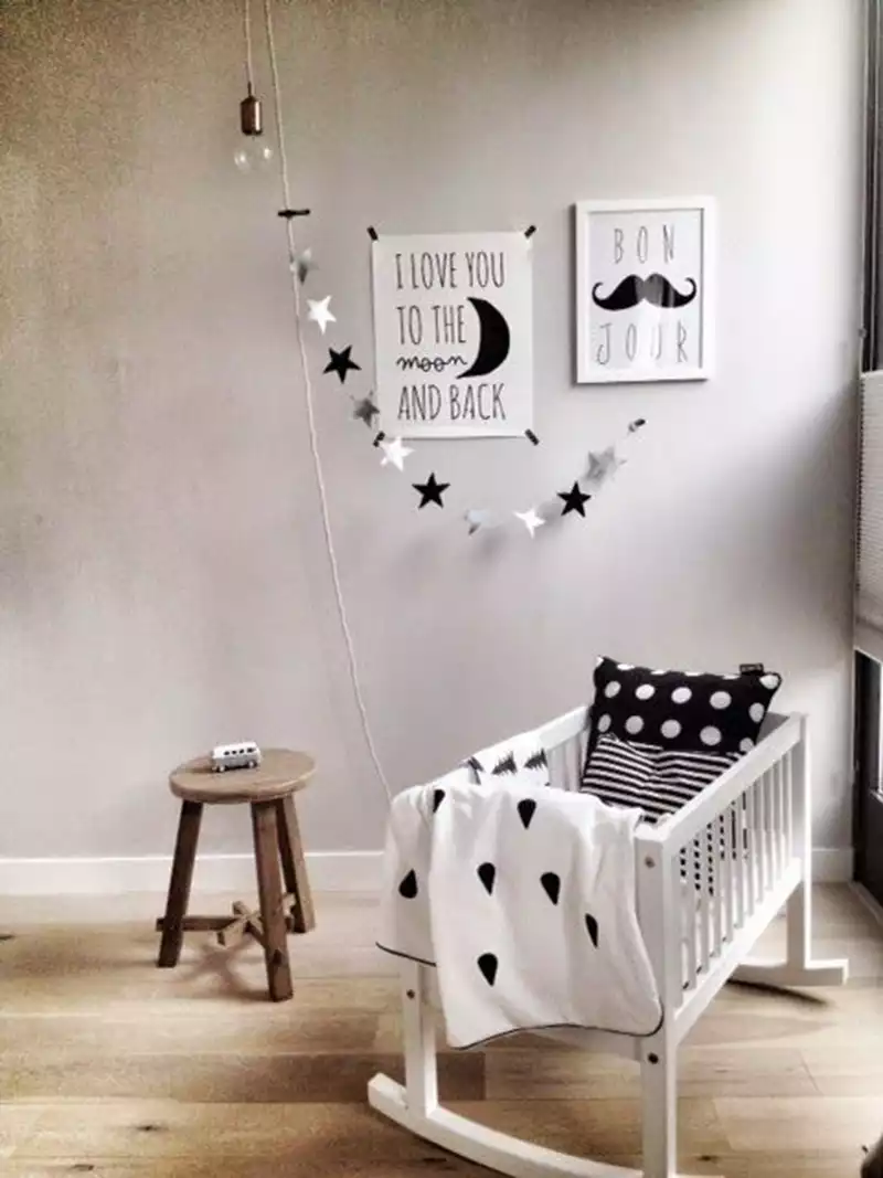 Chambre bébé noir et blanc