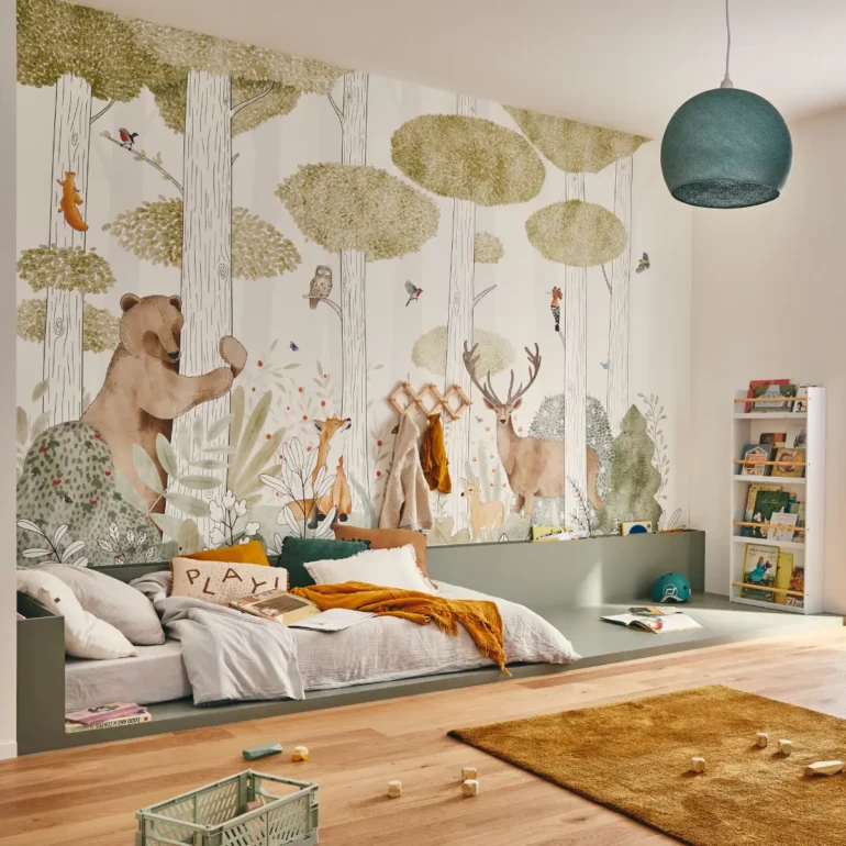 Chambre d'enfant 4 murs avec papier peint panoramique