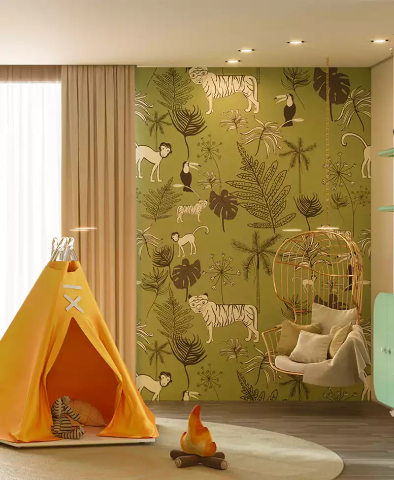 chambre enfant tropicale