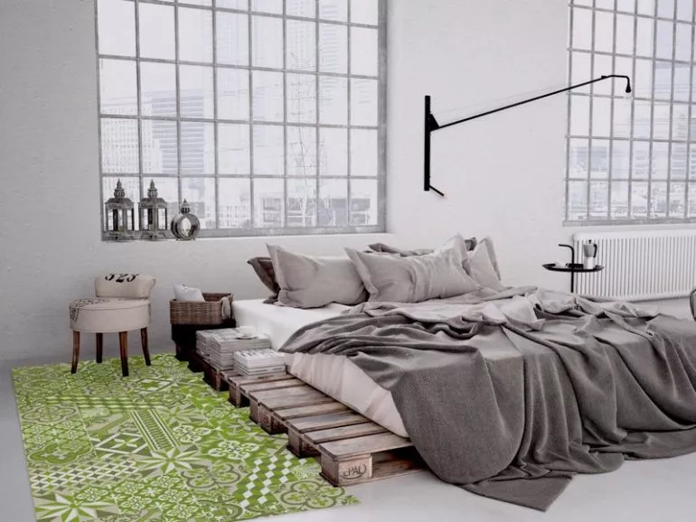 chambre-cocooning-avec-tapis-greenery