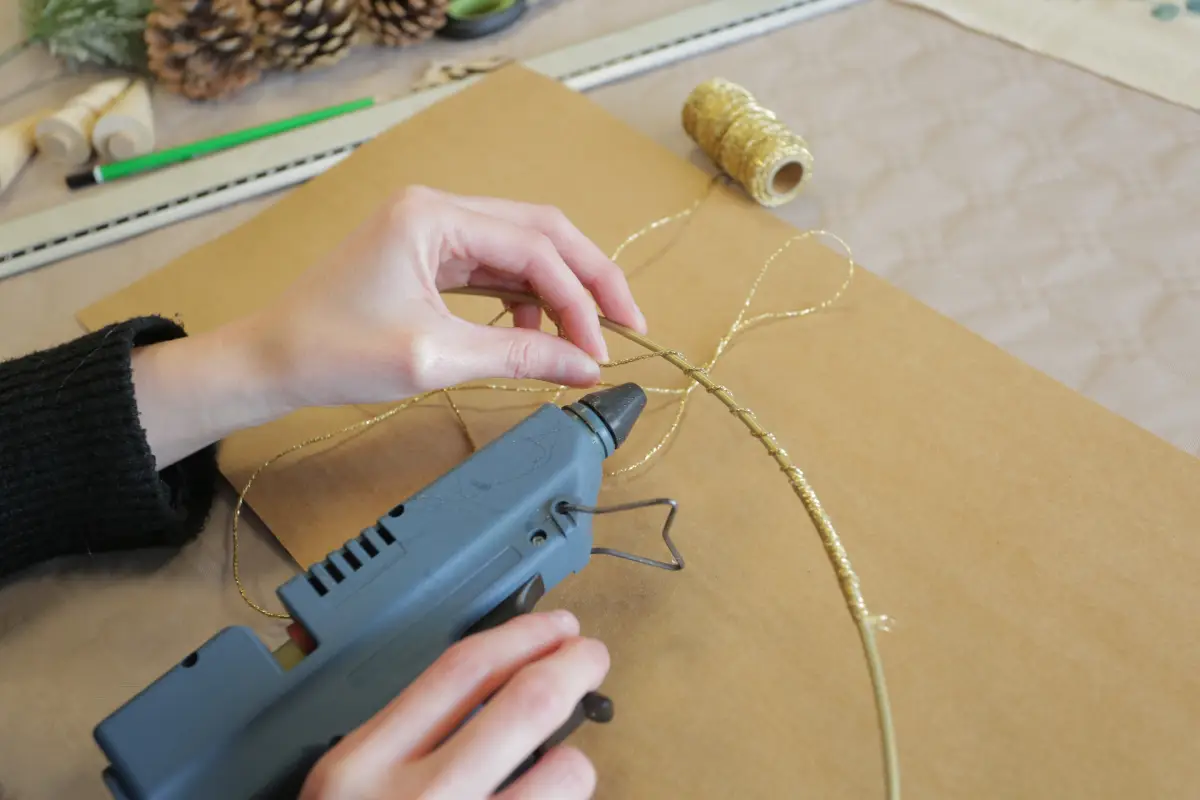 Coller du fil sur le cercle