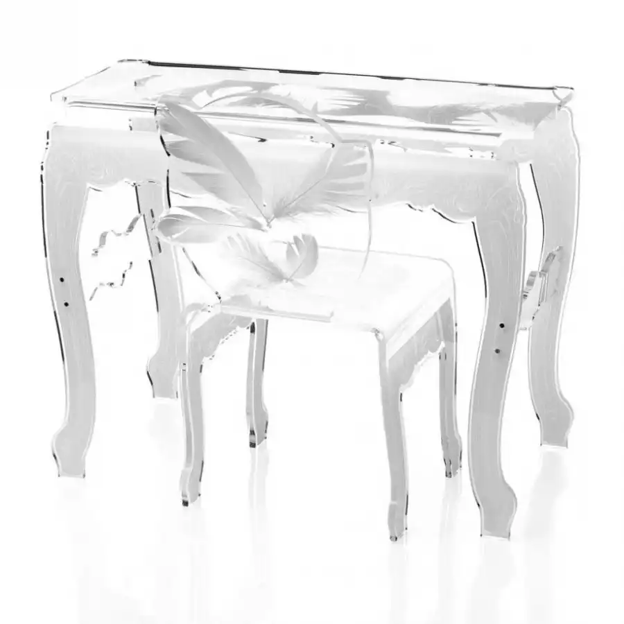 Console et tabouret « Plume » chez Acrila