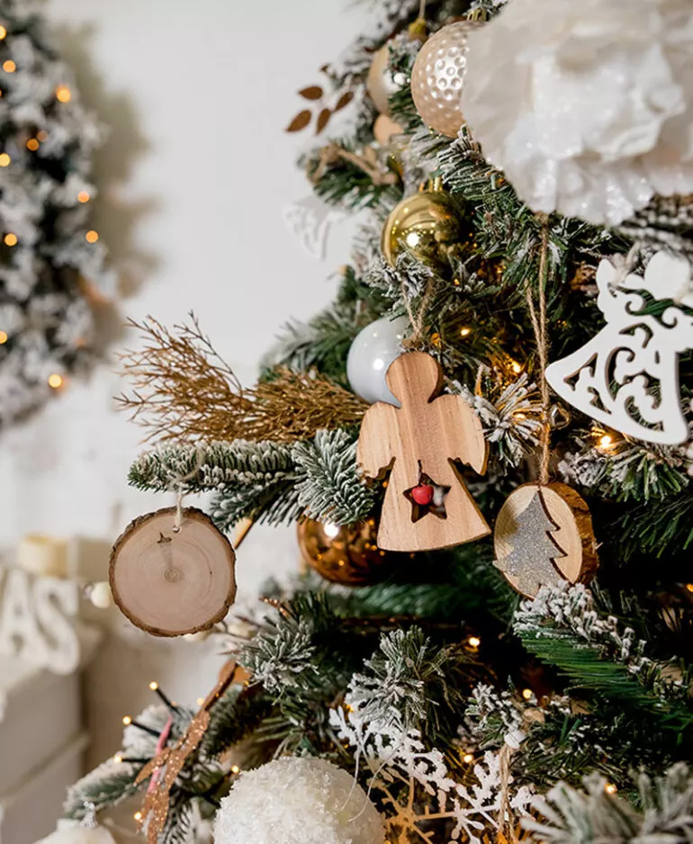 Déco en bois pour sapin de Noël