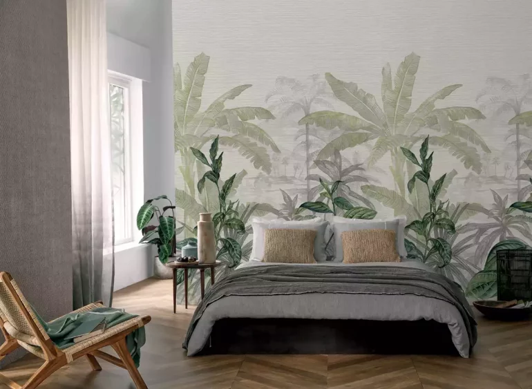 décoration murale tropicale chambre paysage de bananier