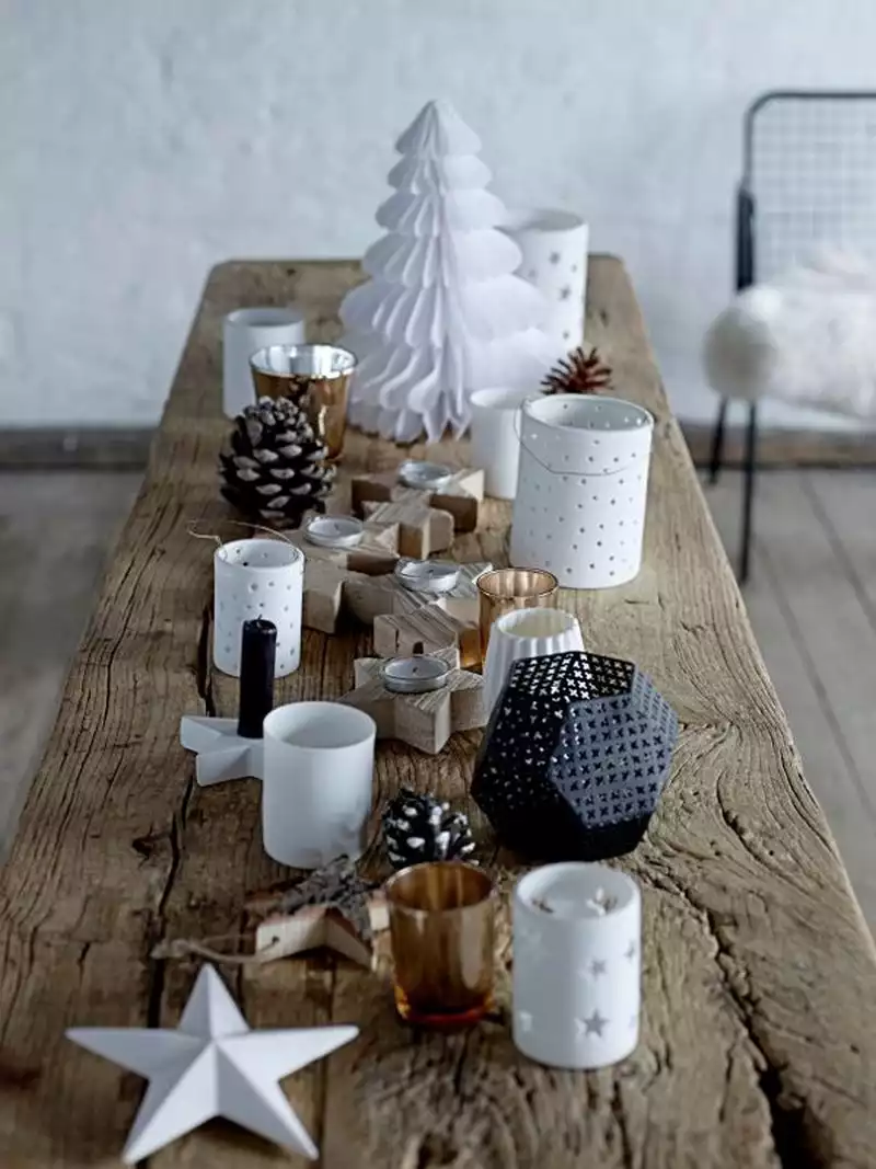 Décoration table de Noël en bois