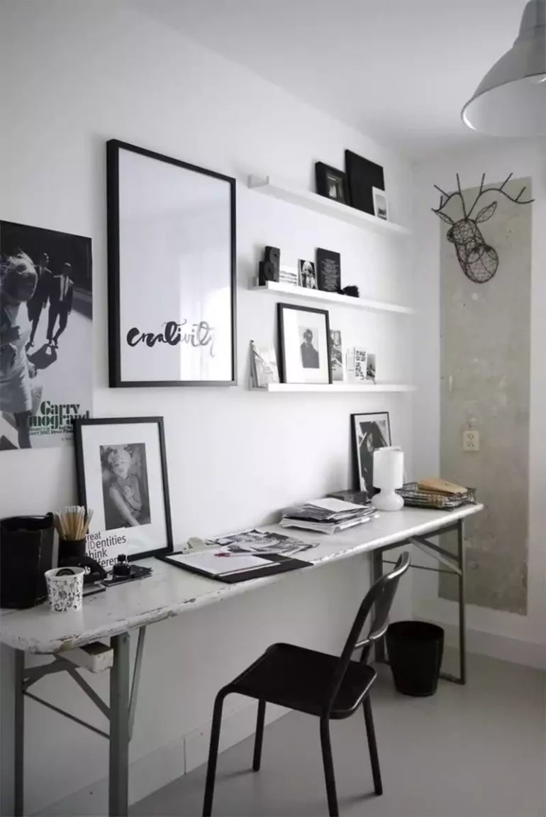 bureau deco en noir et blanc