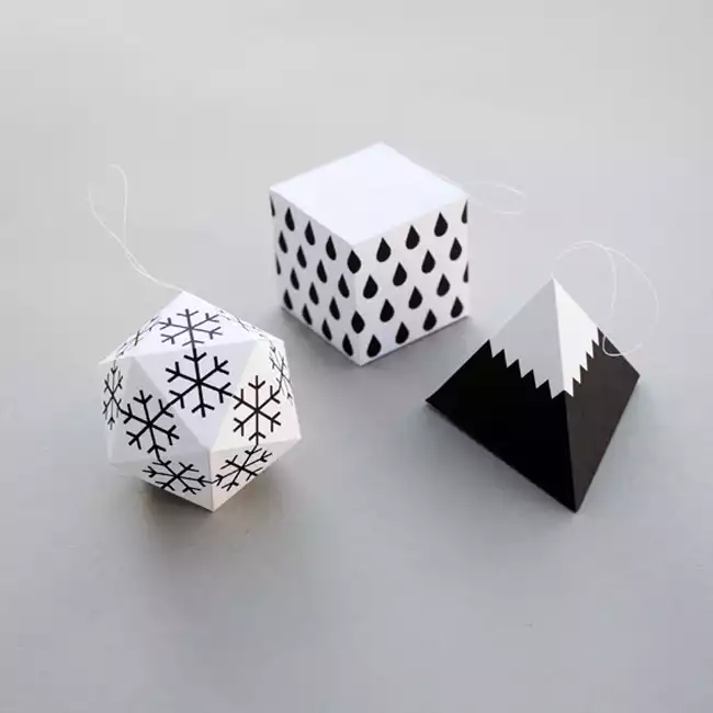 DIY boules de Noël pliage