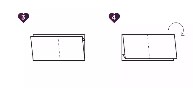 Cœur en origami étape 3 & 4