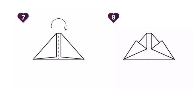 Étape 7 & 8 origami cœur