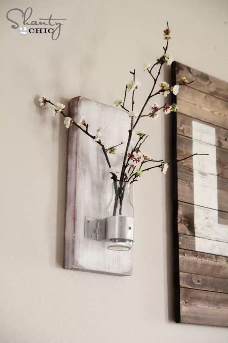DIY Glass bottle wall vase