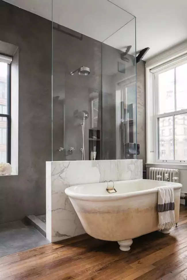 Douche italienne avec marbre