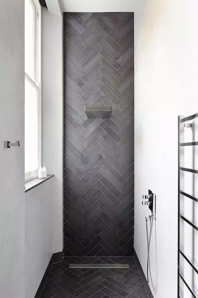 Douche italienne effet parquet