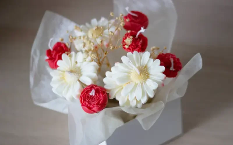 Bouquet de bougie en forme de fleurs