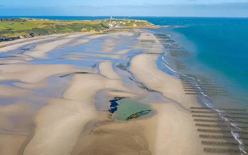 Côte d'Opale en été vue du ciel