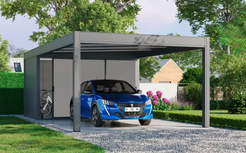 Installation d'un carport dans le jardin