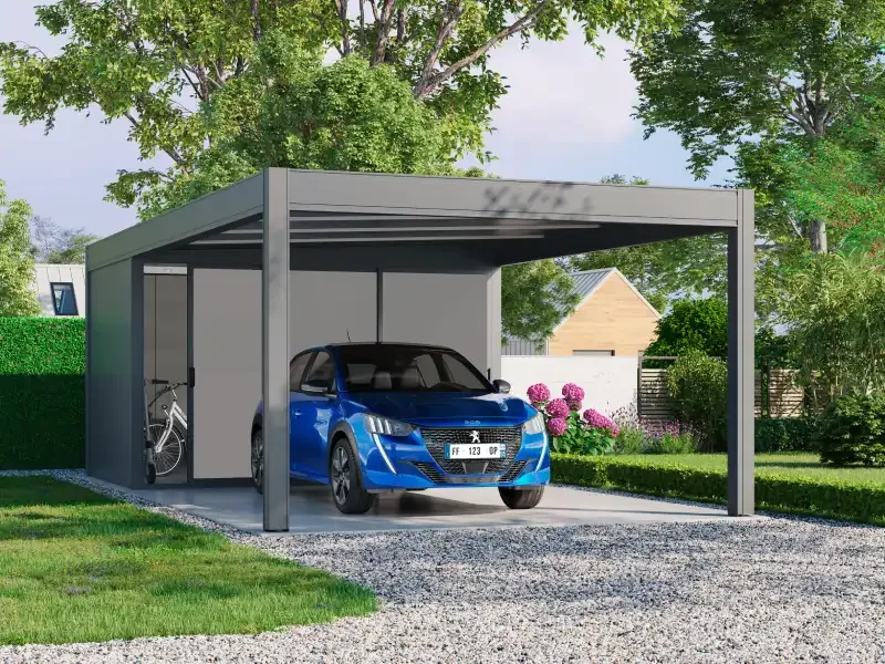 Installation d'un carport dans le jardin