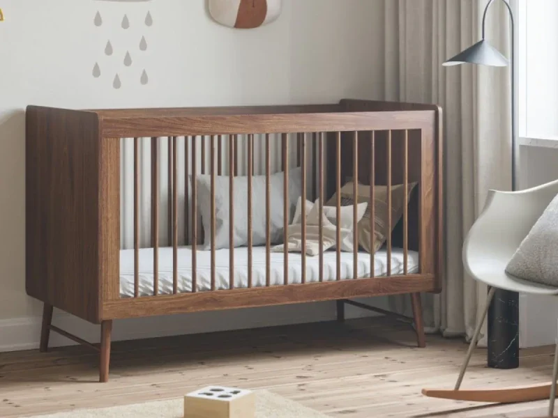 Lit évolutif en bois de noyer pour bébé