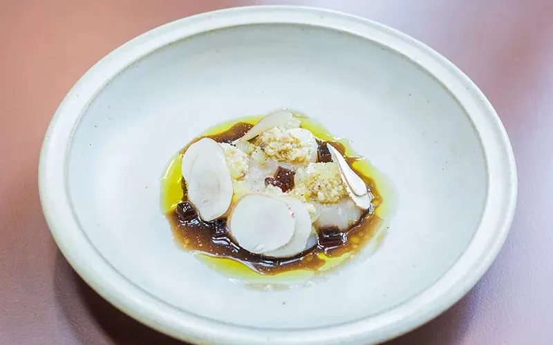 Recette Diego Delbecq restaurant Rozò, Saint-Jacques champignons
