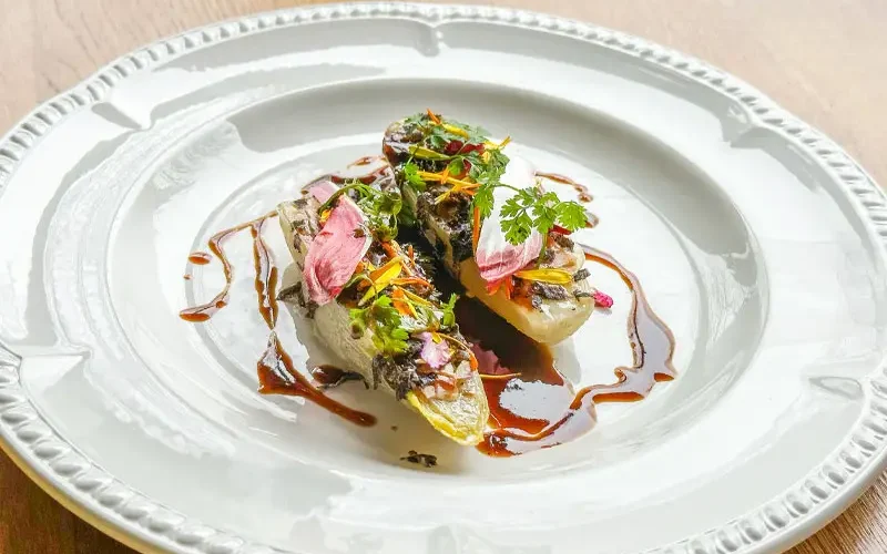 Recette endive braisée et praliné de noisettes
