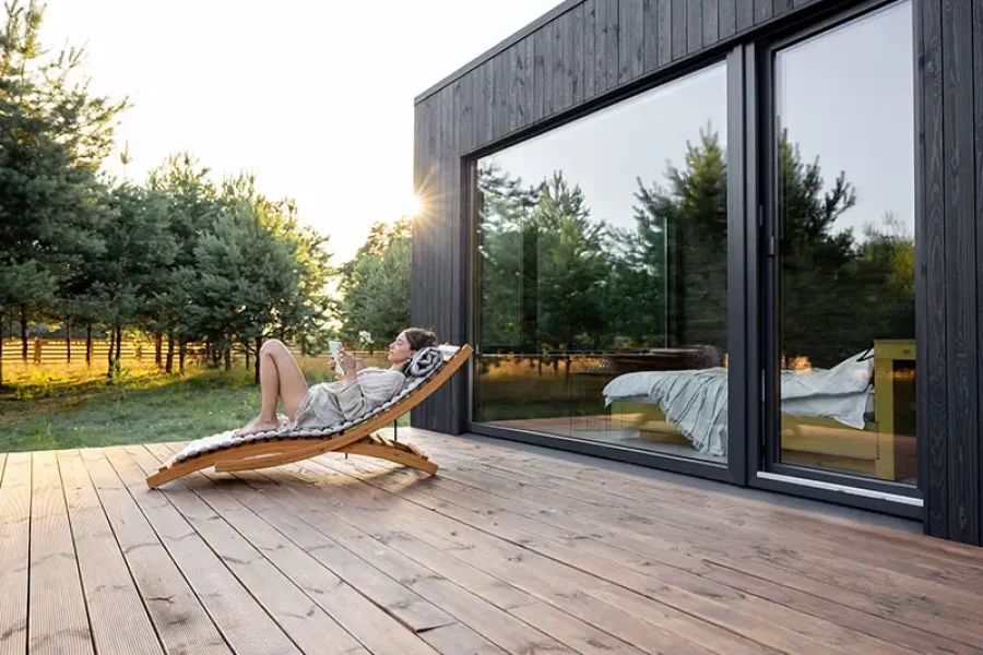 Maison moderne terrasse en bois