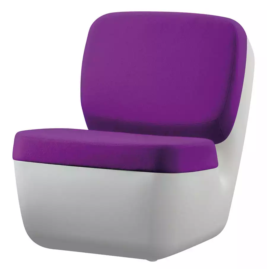 Fauteuil bas violet esprit seventies