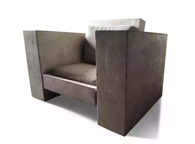 Fauteuil en béton Block