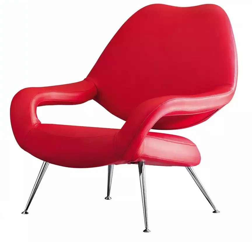 Fauteuil Kiss de Poltrona Frau, rouge.