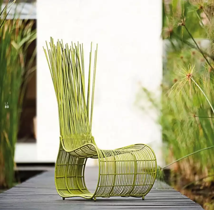 fauteuil en rotin vert