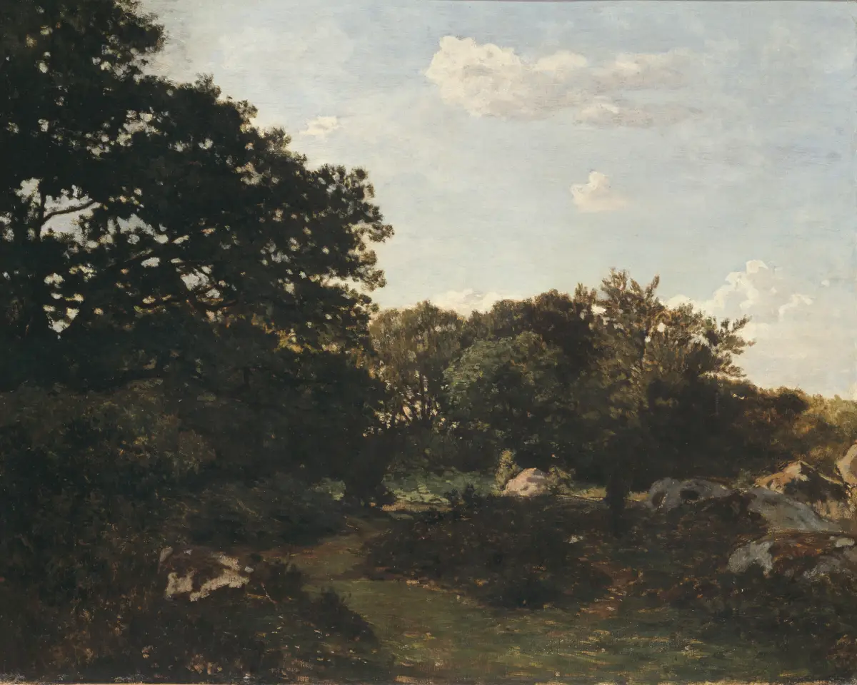 La "Forêt de Fontainebleau", œuvre impressionniste de Frédéric Bazille, des collections du musée d'Orsay, visible également au MUba de Tourcoing