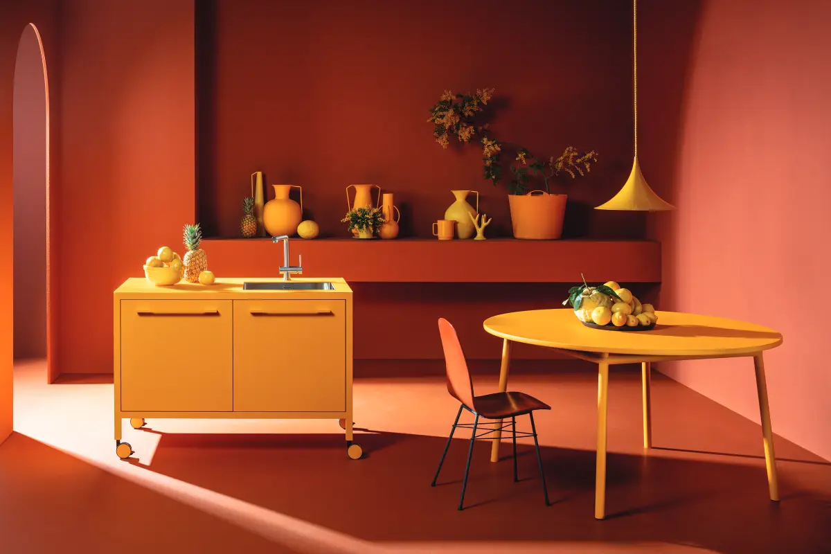 Kitchenette jaune Frame Kitchen par Fantin