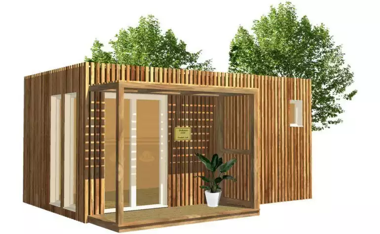 Greenkub - bureau de jardin - extérieur-extension