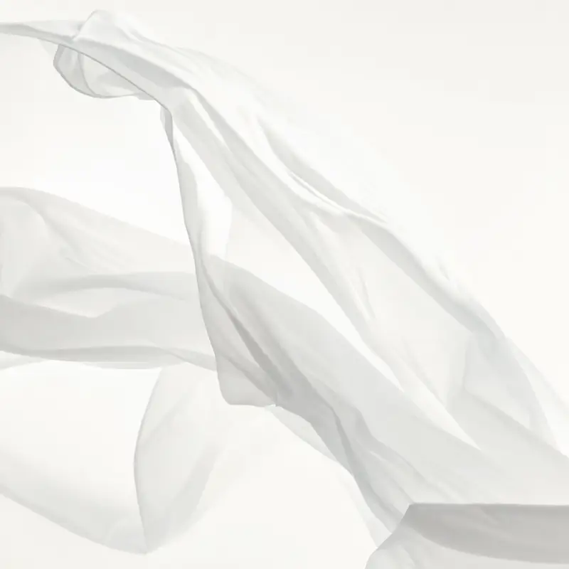 Volupté d'un textile blanc porté par le vent