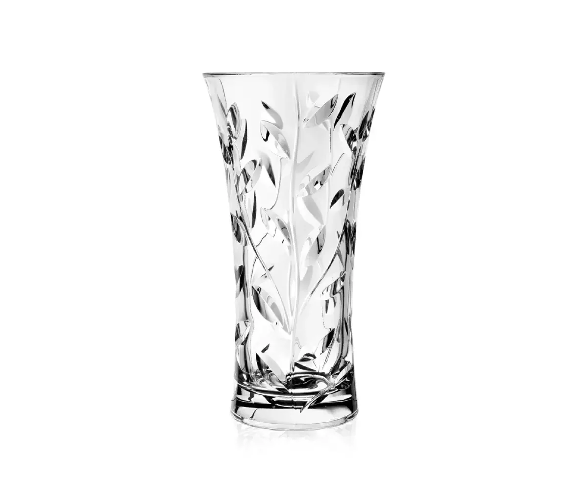 Vase en verre aux motifs végétaux