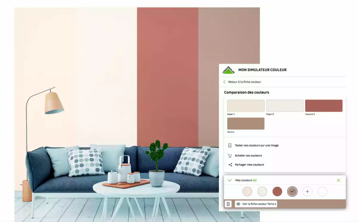 Simulateur de couleurs à partir de ses propres photos, Leroy Merlin